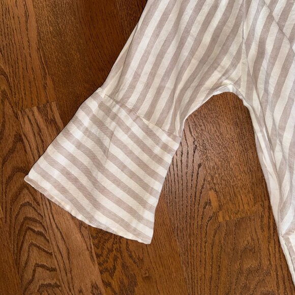 Free People Linen Folk Town Cream & White Striped Dress - Good condition, Size M - Picture 5 of 16